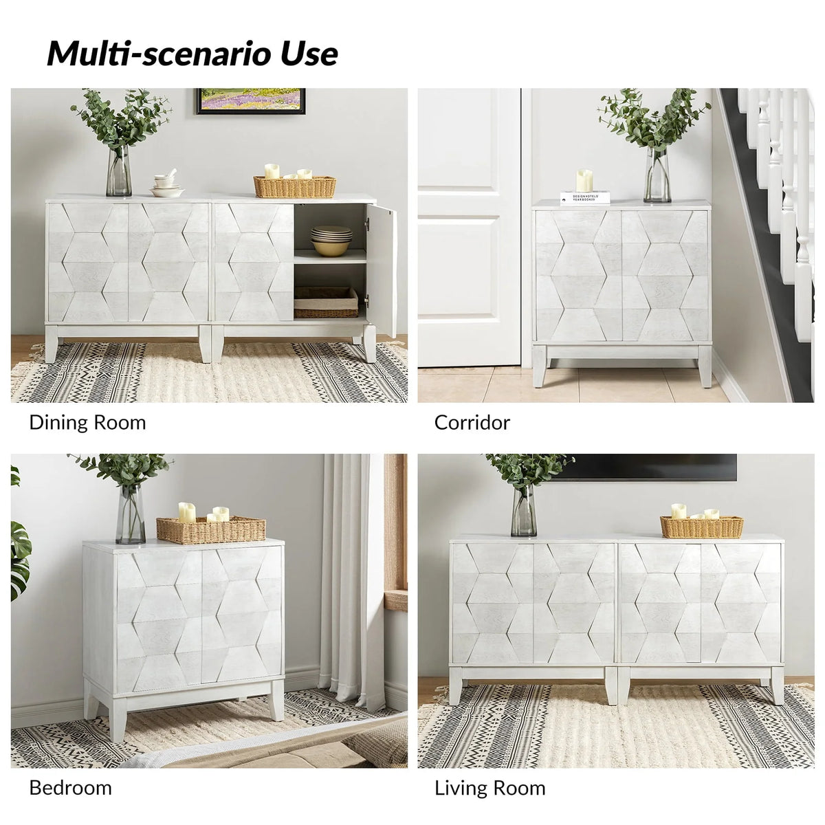 45'' 3 Door Wooden Sideboard Buffet S592077