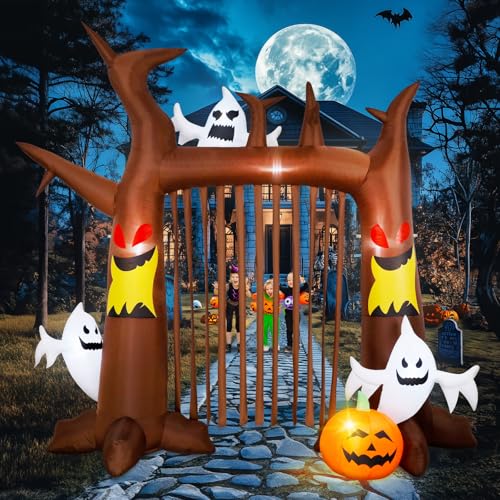 8FT Halloween Inflatable Dead Tree with Ghosts & Pumpkins F26195