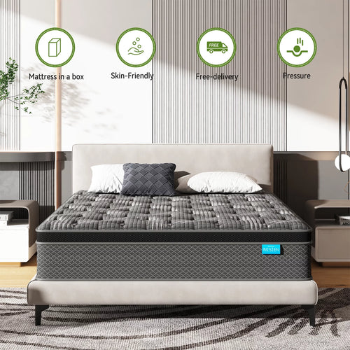 10" Memory Foam Pocket Spring Hybrid Mattress F34932
