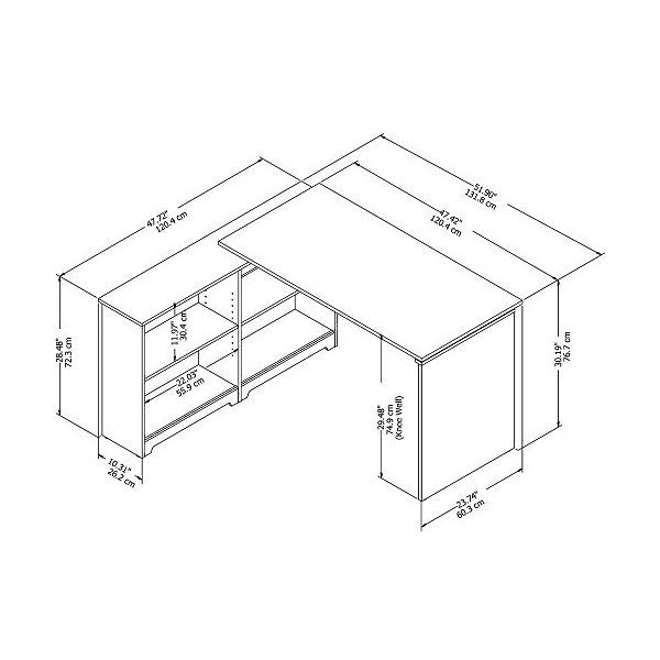 Espresso Oak Corner Bookshelf Desk W601116