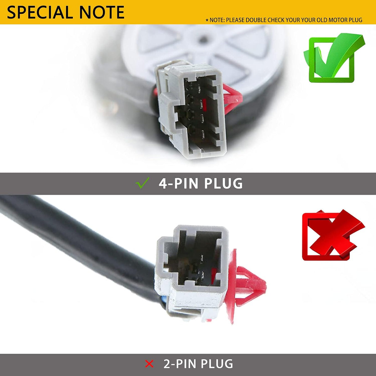 Front Left Driver Side Power Window Regulator with Motor for 1997-2001 Honda CR-V (4 Pins Plug) Pack of 2 R7267