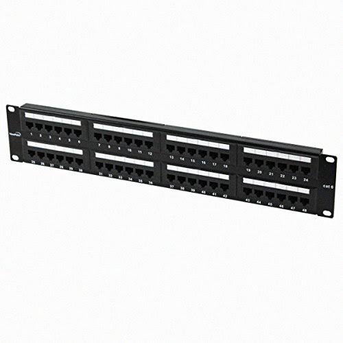 48-Port Cat6 UTP Unshielded Patch Panel 2U Black L696583