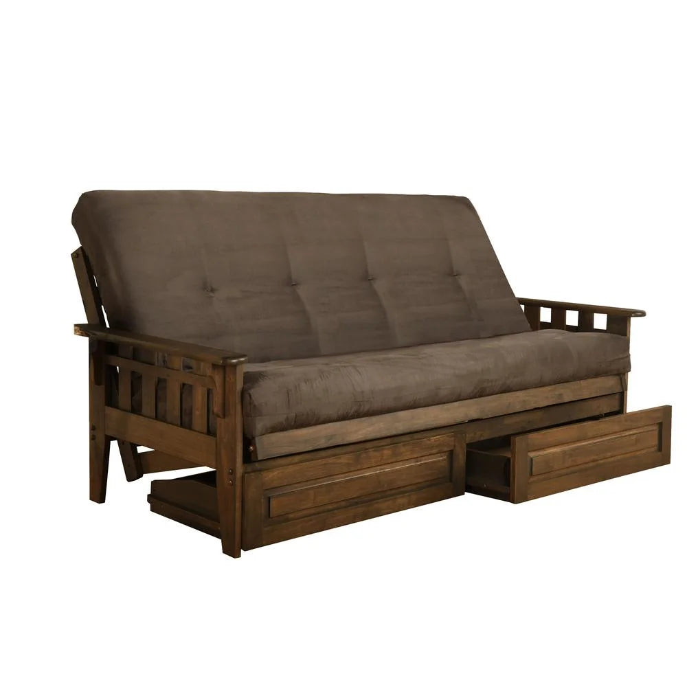 Gray Suede Fabric Mattress with Frame Q7132