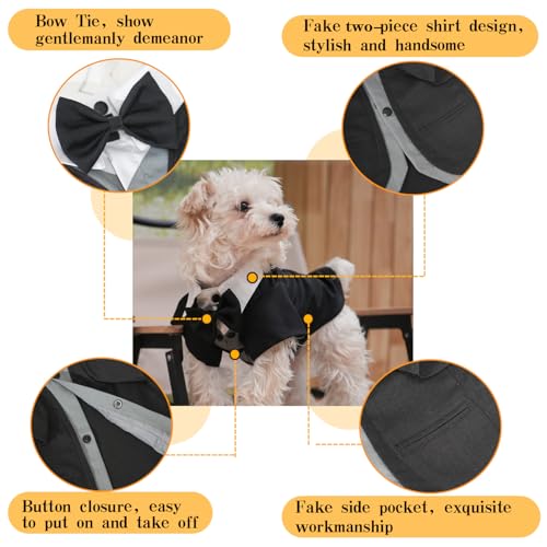 Dog Tuxedo Collar Bandana with Bow Tie V9532