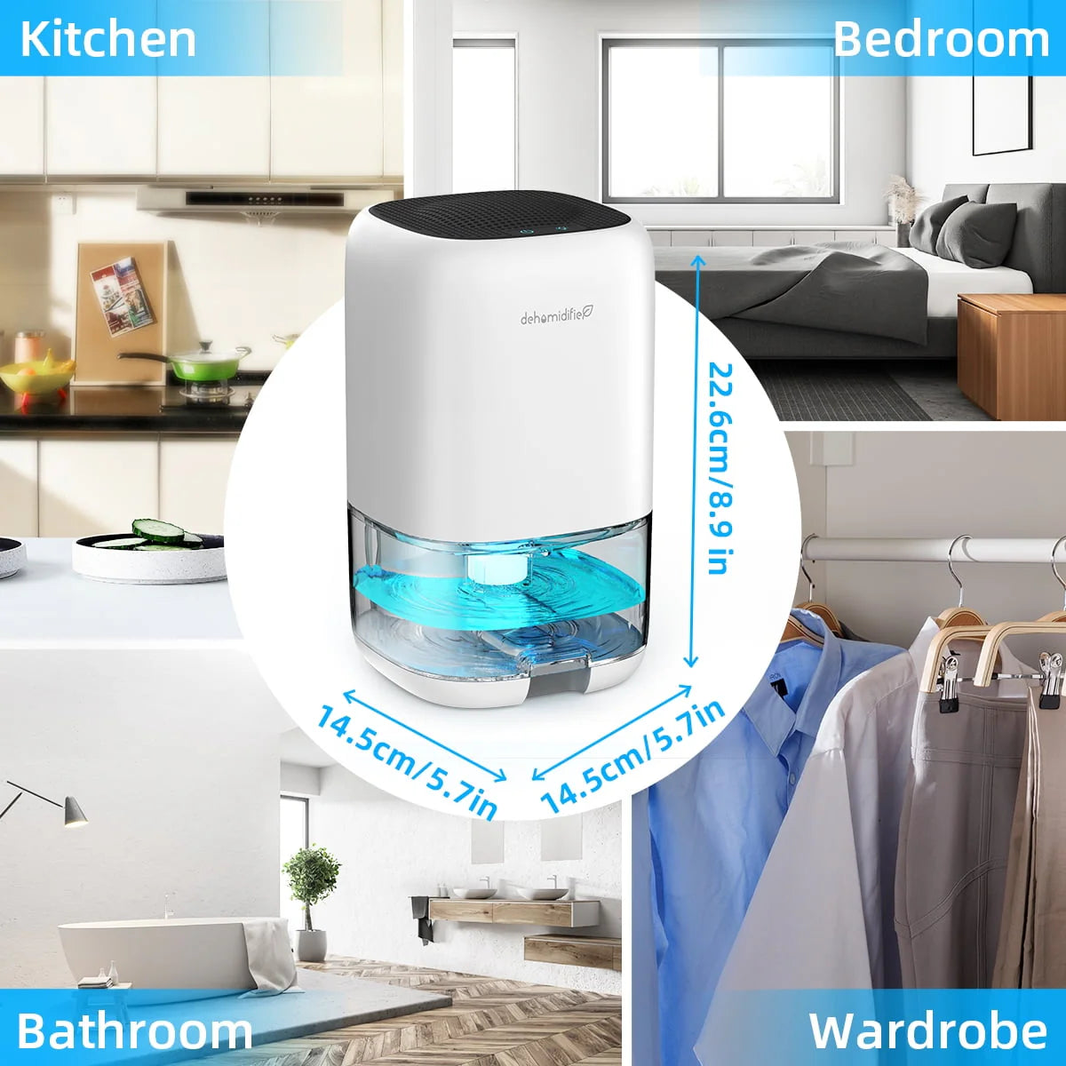 Portable Ultra Quiet Dehumidifier 1000ML B25564