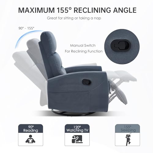 Beige Vibration Massage Swivel Rocker Recliner Chair T99999