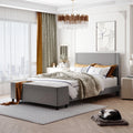 Light Gray Queen Size Storage Upholstered Platform Bed I5734