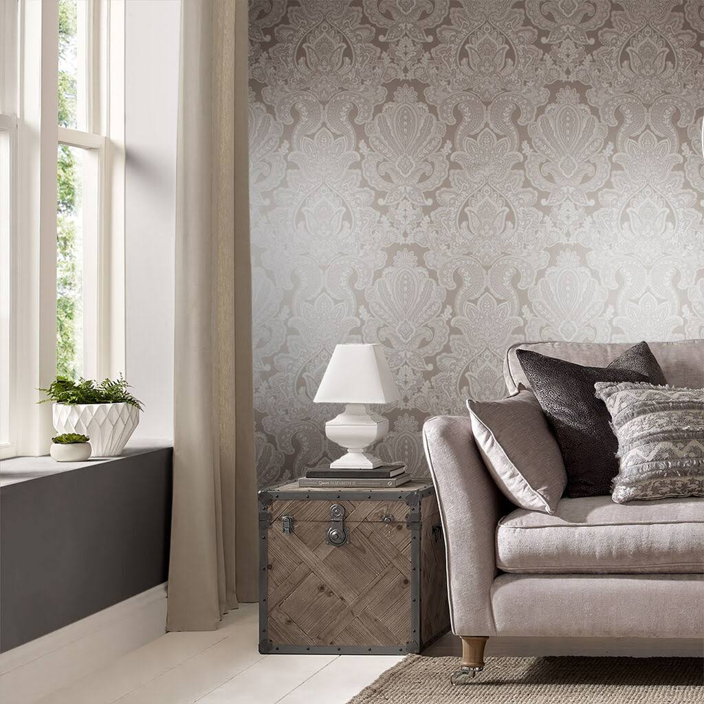 Souk Damask Cardamom Wallpaper S874