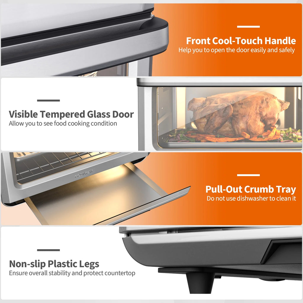 21QT Convection Air Fryer Toaster Oven 8-in-1 J62198