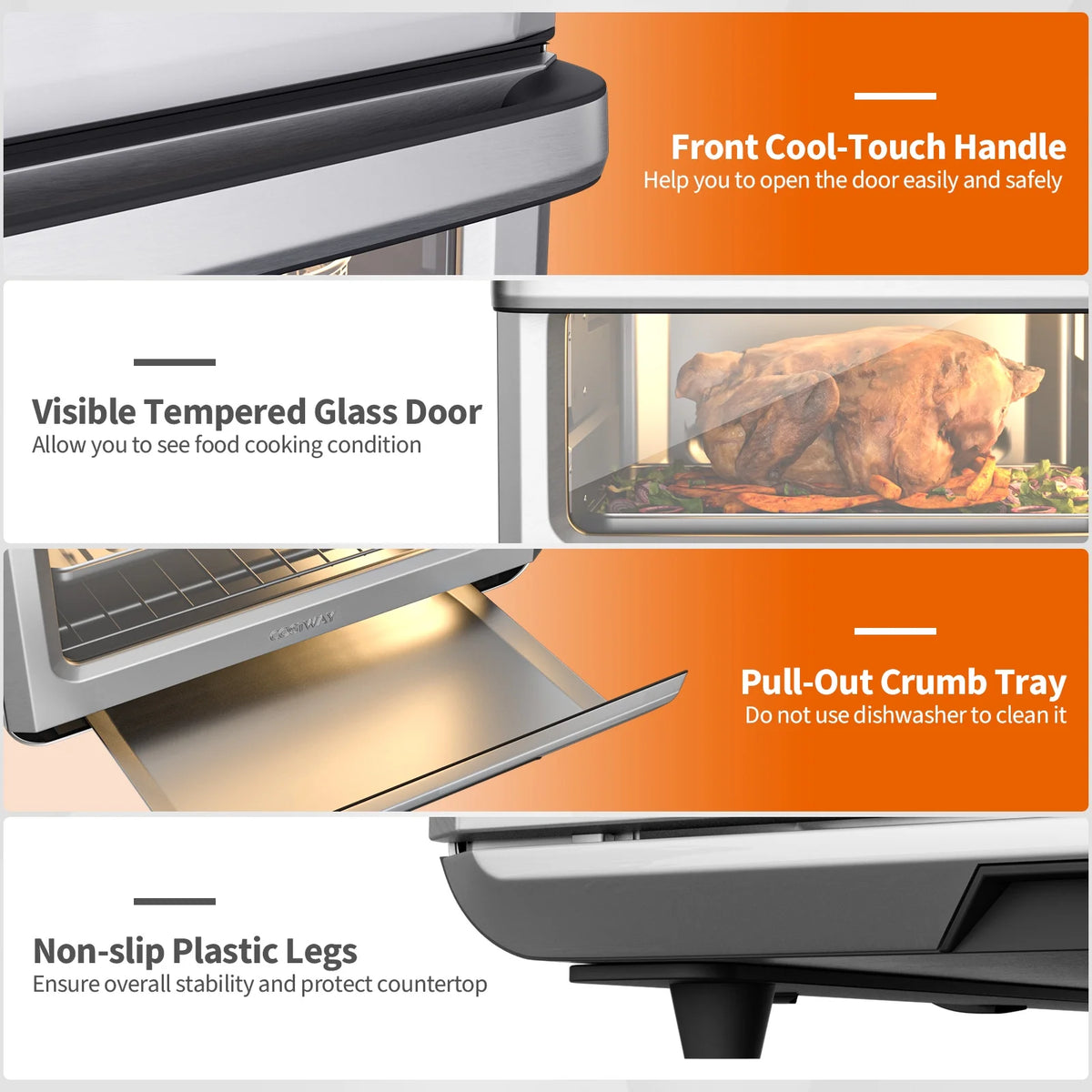 21QT Convection Air Fryer Toaster Oven 8-in-1 J62198