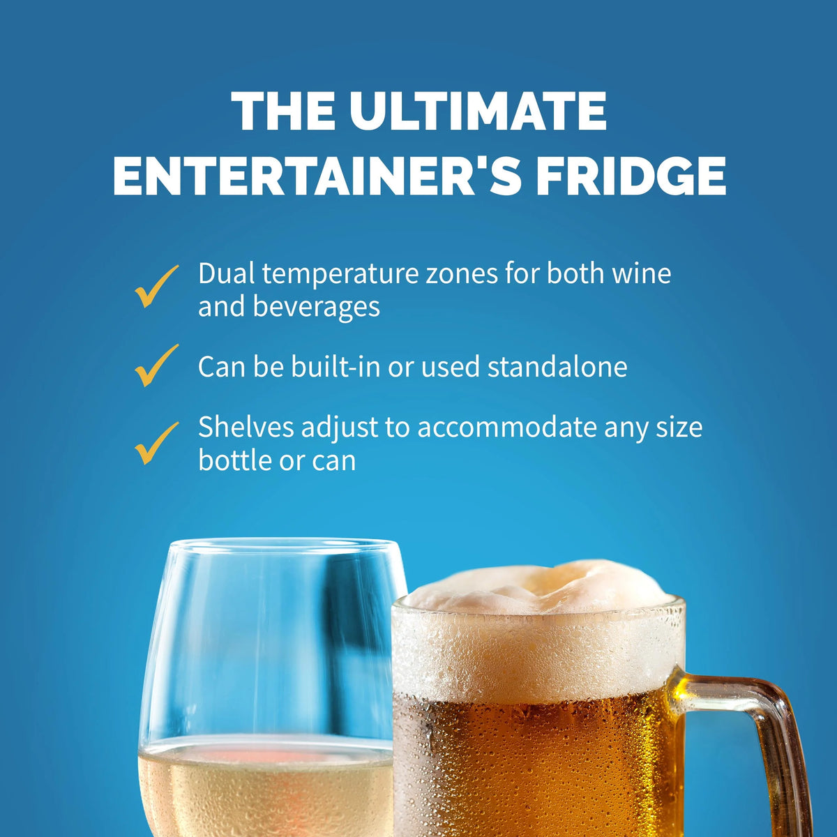 18 Bottle 60 Can Dual Zone Stainless Steel Wine and Beverage Refrigerator W879