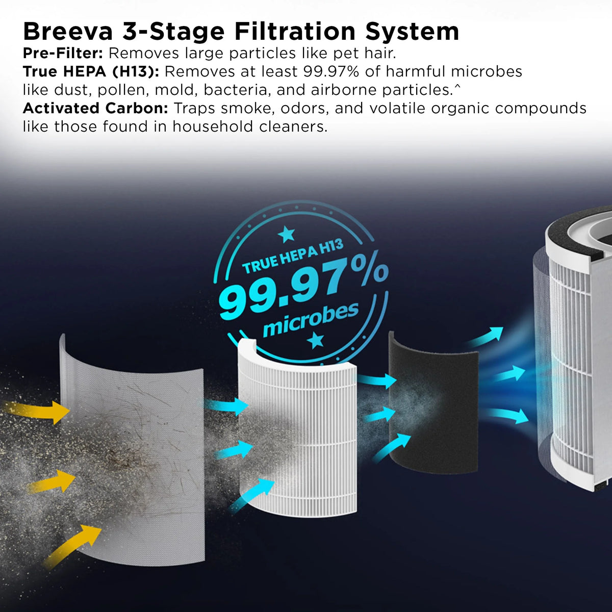 True H13 HEPA Air Purifier with Night Light Q8714