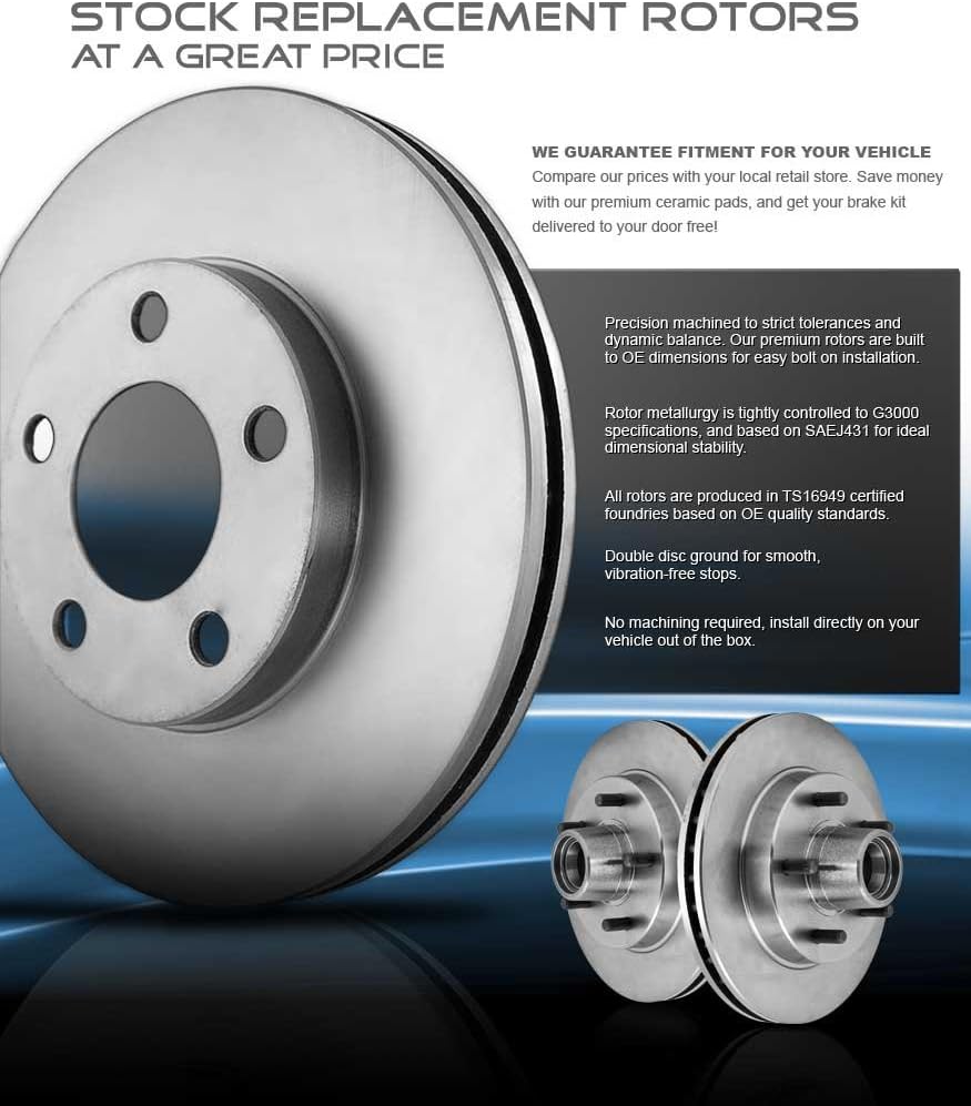 Brake Disc Rotors and Ceramic Brake Pads with Clips J636