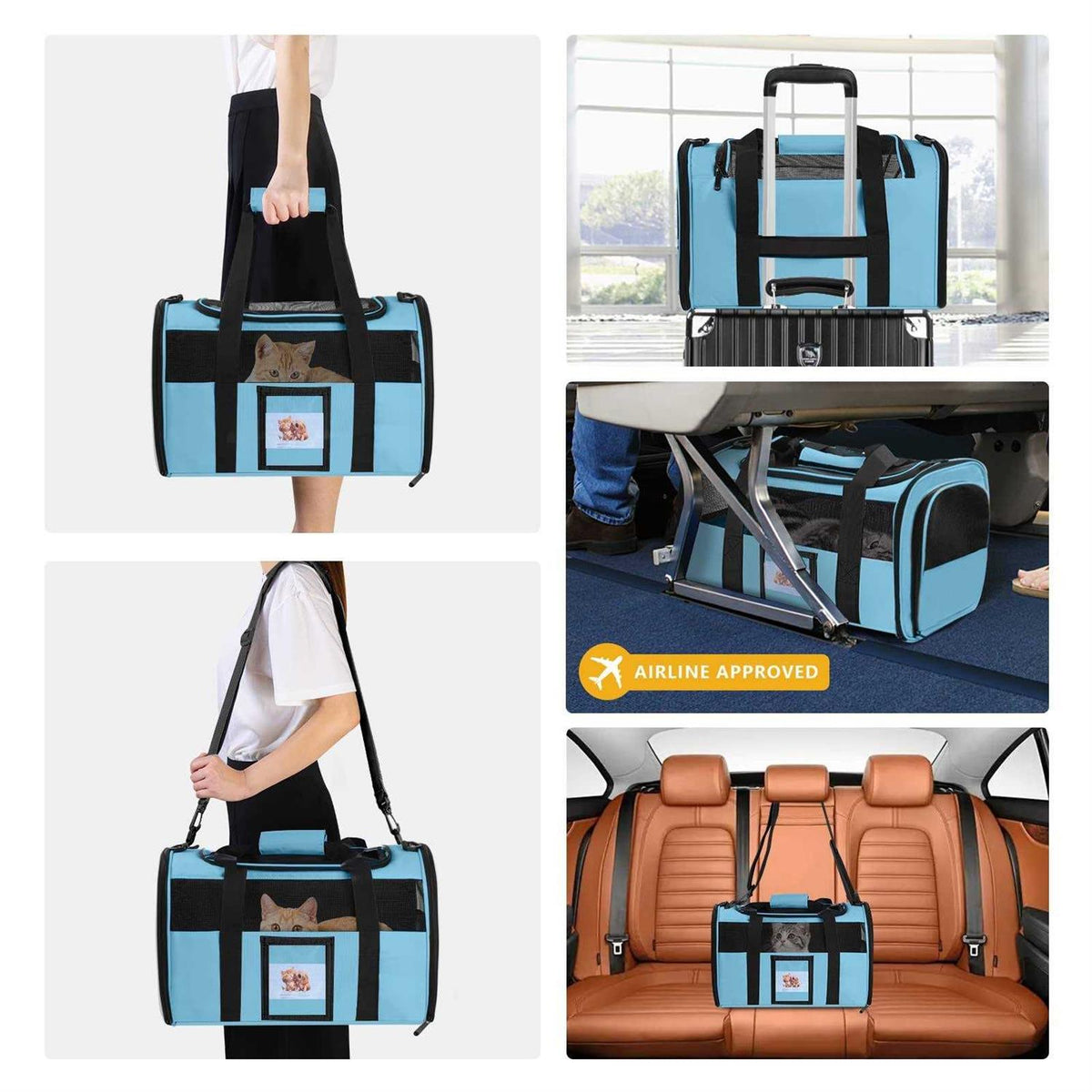Cat Dog Pet Carrier Airline Approved I4405