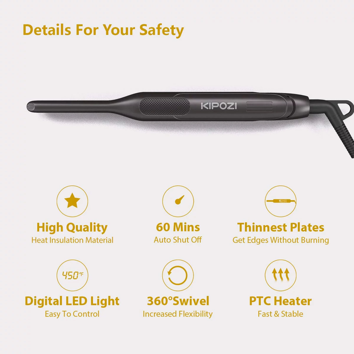 Titanium Pencil Flat Iron Hair Straightener D806