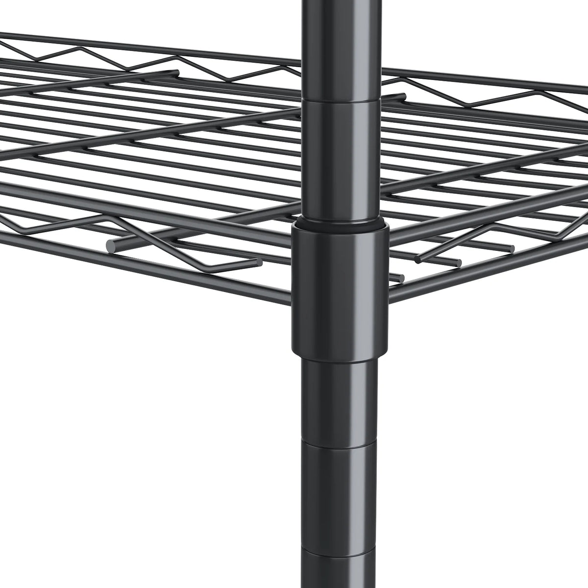 6 Shelves Wire Metal Heavy Duty Shelving Rack with Wheel, Silver Z688811