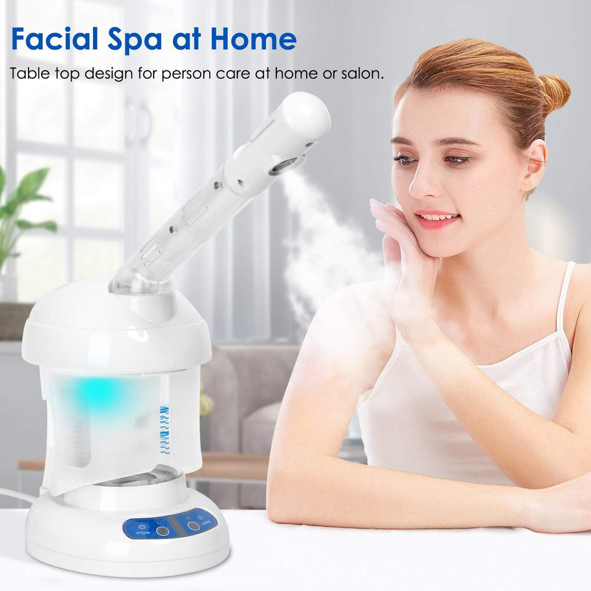 Facial Steamer with Extendable Arm, White, Pack of 2 J129694