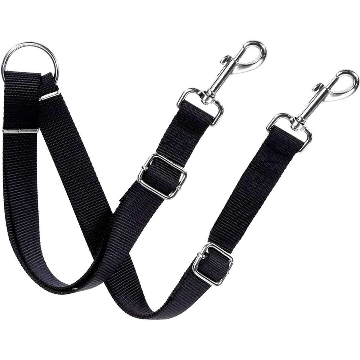Double Dog Walker Leash, 16-24 Inches, Adjustable, Tin Alloy Snaps W9913