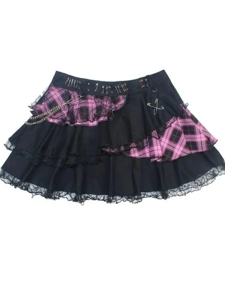 Kawaii Pink Lace Tu Tu Skirt Y665476