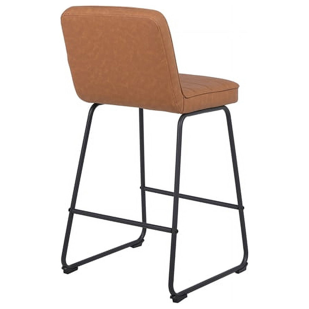 Faux Leather Counter Stool in Camel (Set of 3) F844