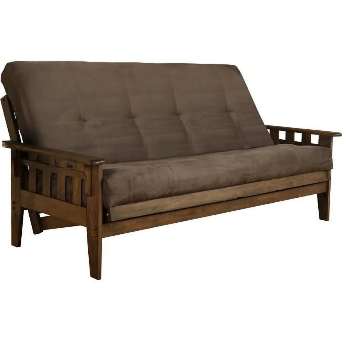 Gray Suede Fabric Mattress with Frame Q7132