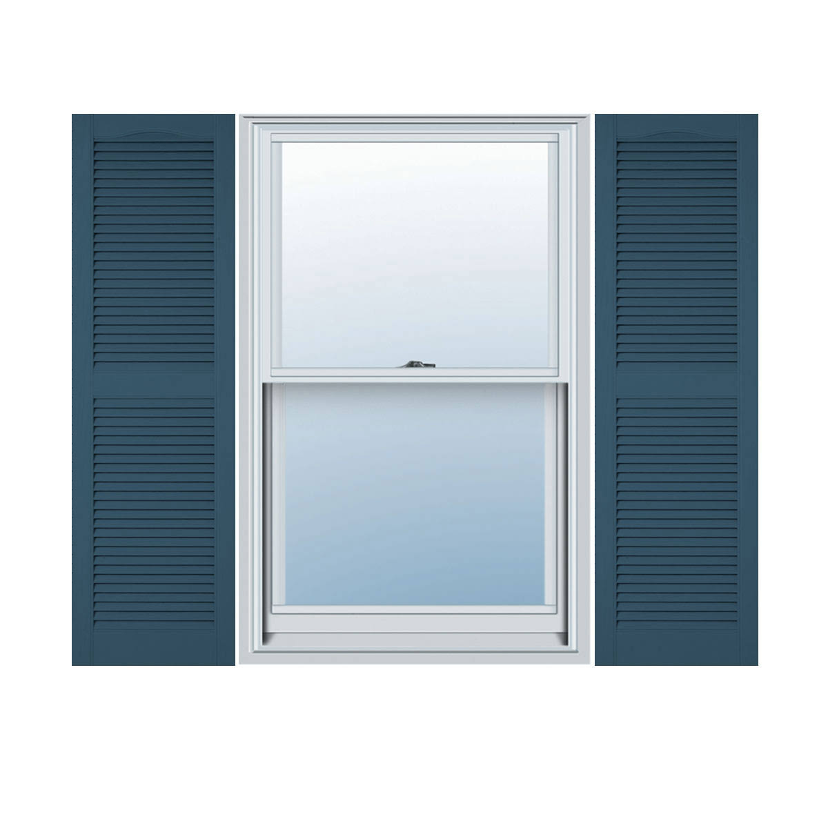 Classic Blue Vinyl Open Louver Shutters D977450