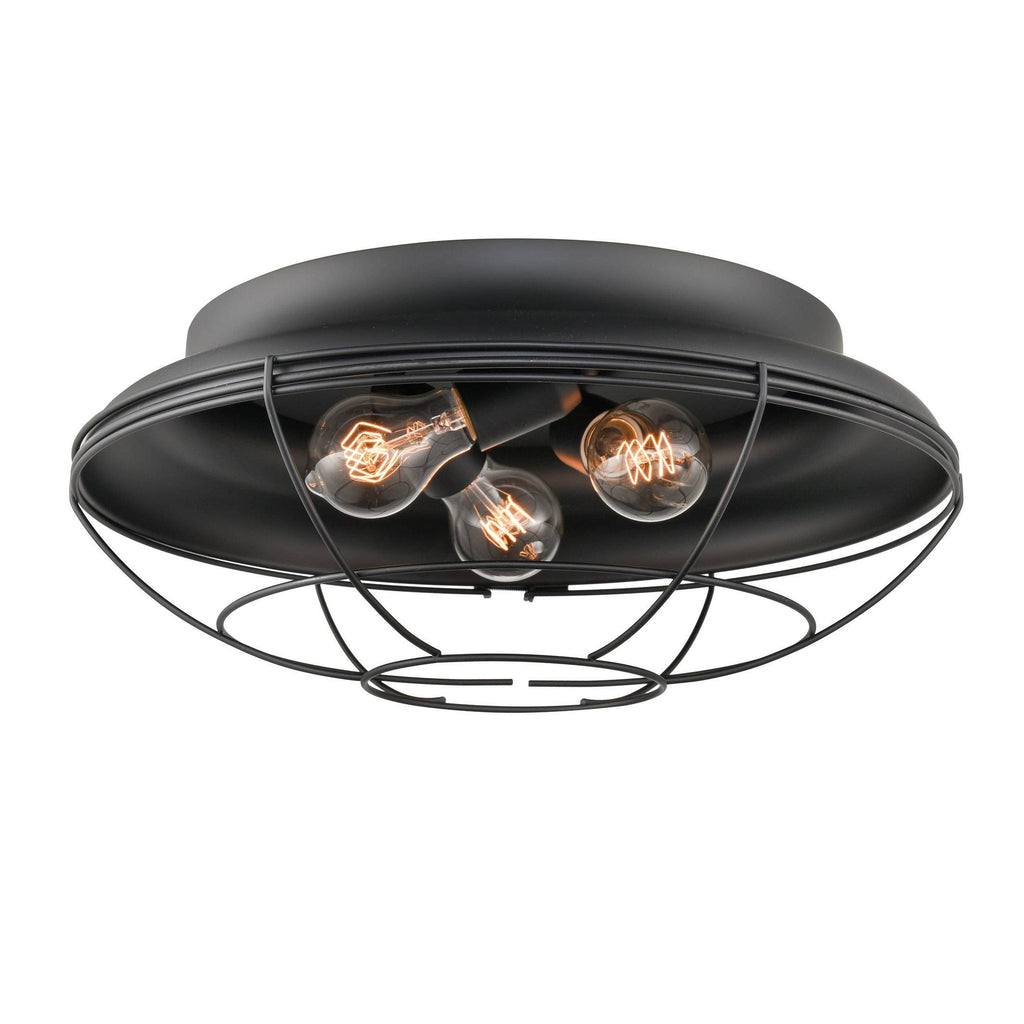 Matte Black 3 Light Flush Mount Lighting K8246