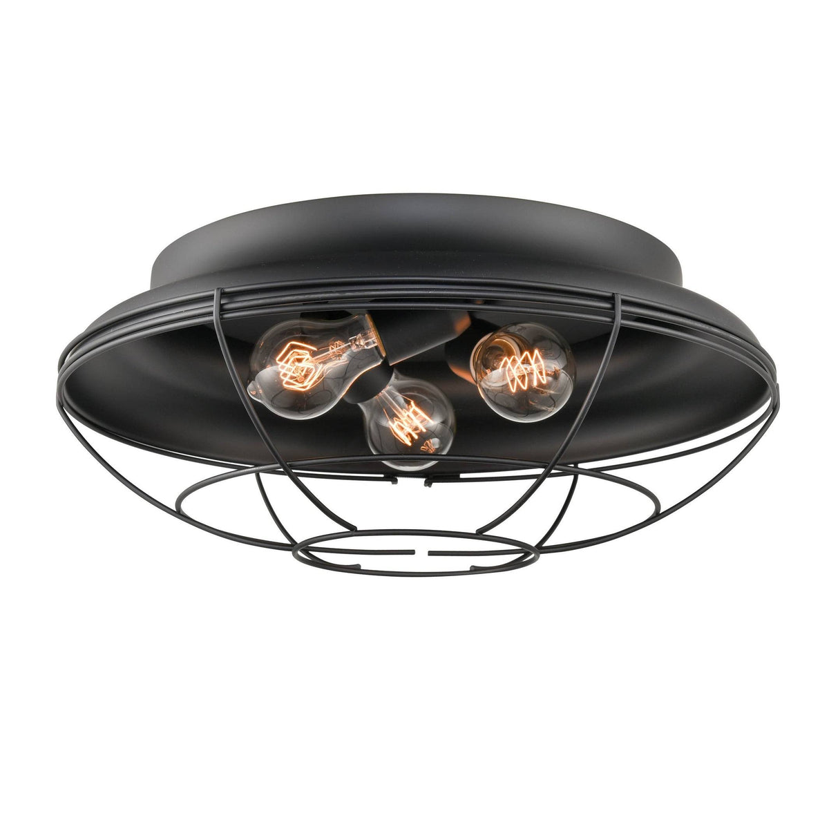 Matte Black 3 Light Flush Mount Lighting K8246