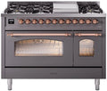 48 Dual Fuel Natural Gas Range Matte Graphite Copper Trim C214