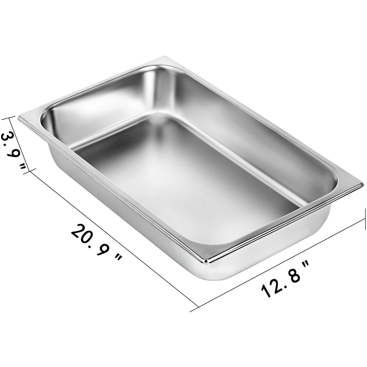 4 Pack 4 Inch Deep Full Size Stainless Steel Hotel Pan with Lid E476