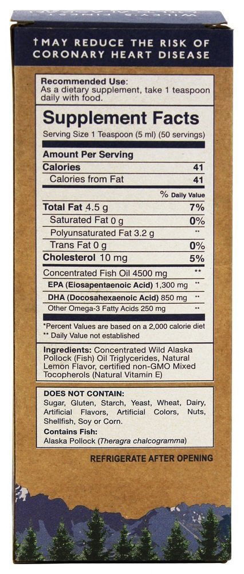 Wild Alaskan Fish Oil Liquid 2150mg EPA + DHA Omega-3 Supplement 50 Servings I96808