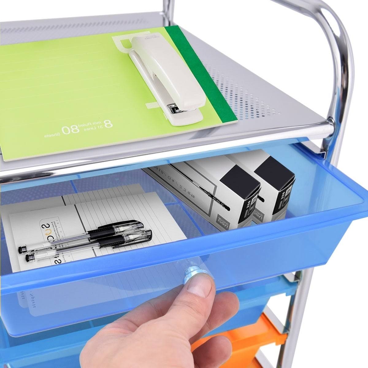 Blue 15-Drawer Rolling Utility Cart with Wheels N478269