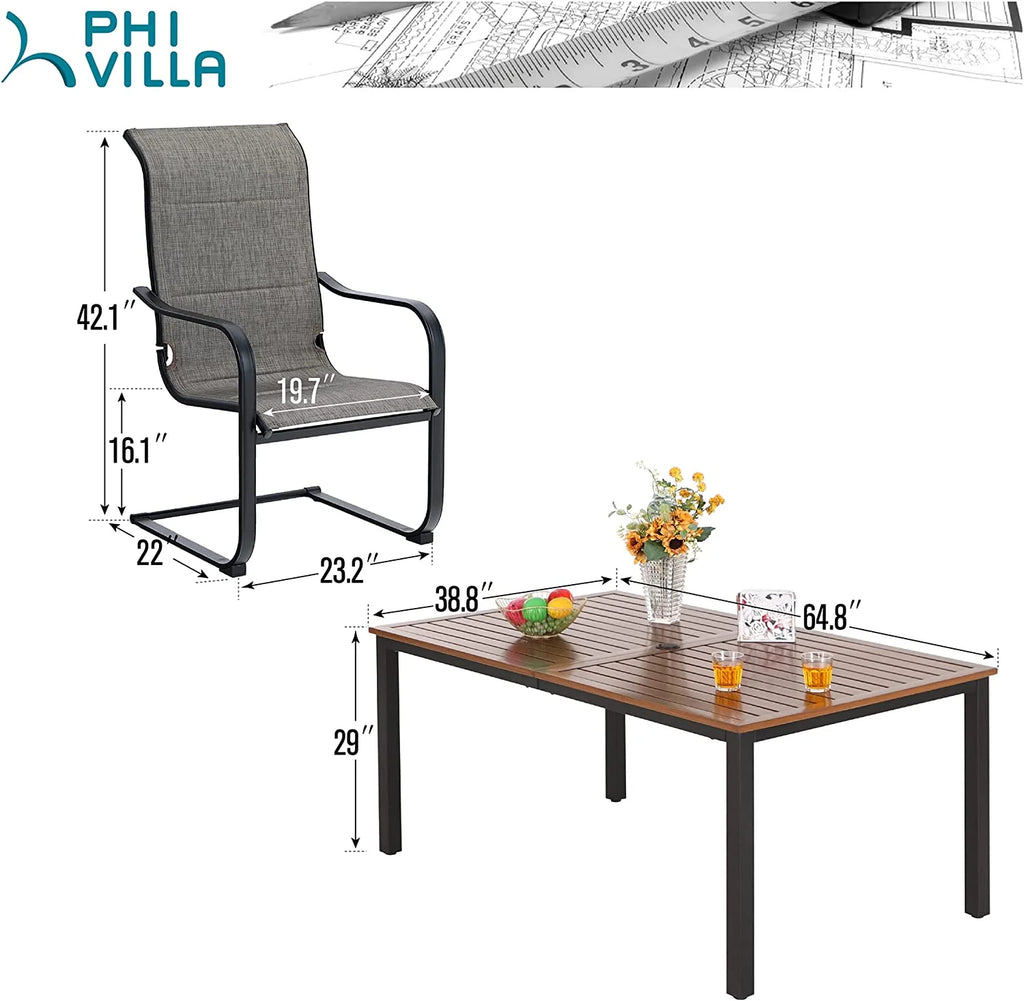 7 Pcs Outdoor Dining Table and Chairs Y3512