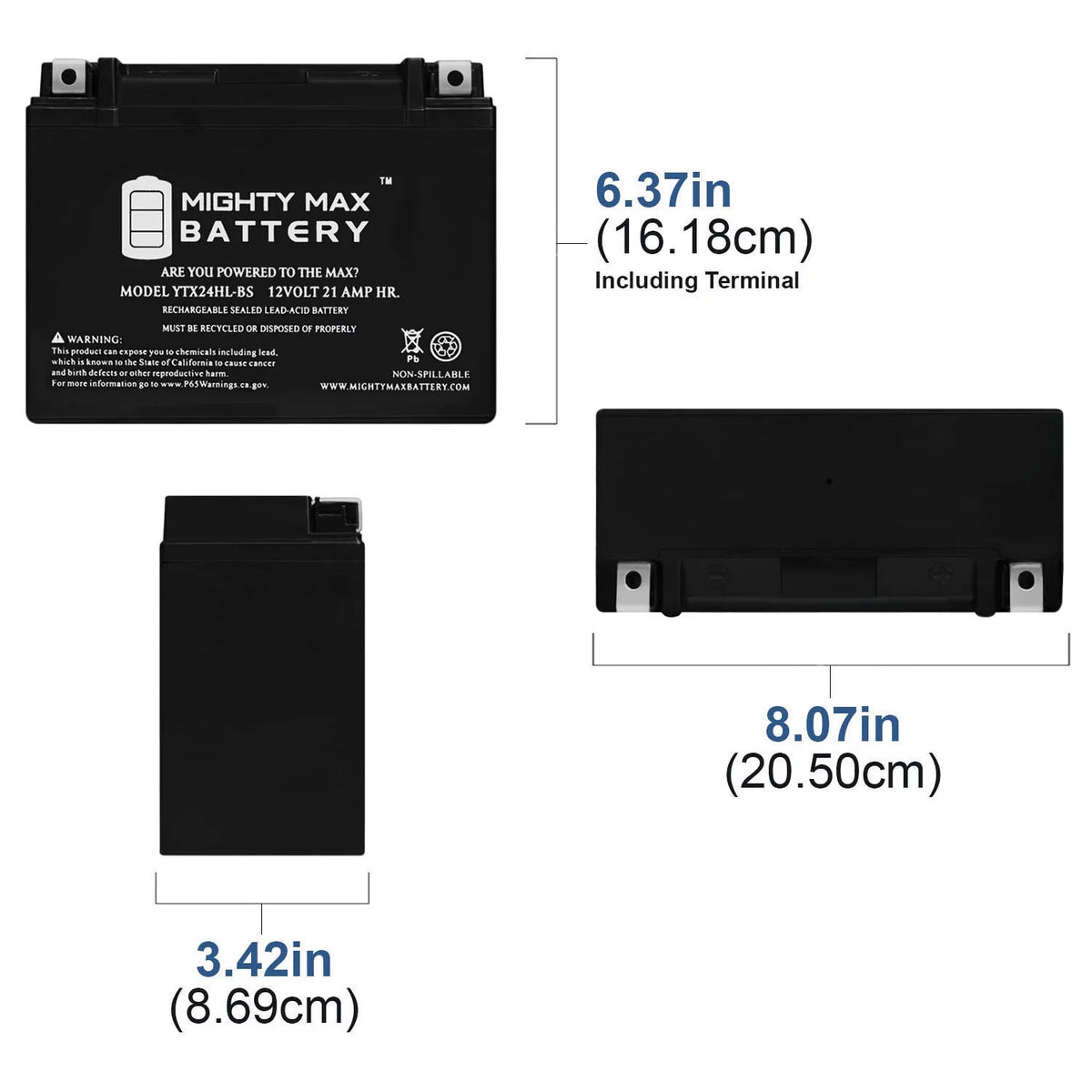 Battery for Powersport Sportbike Cruisers SMF F2476