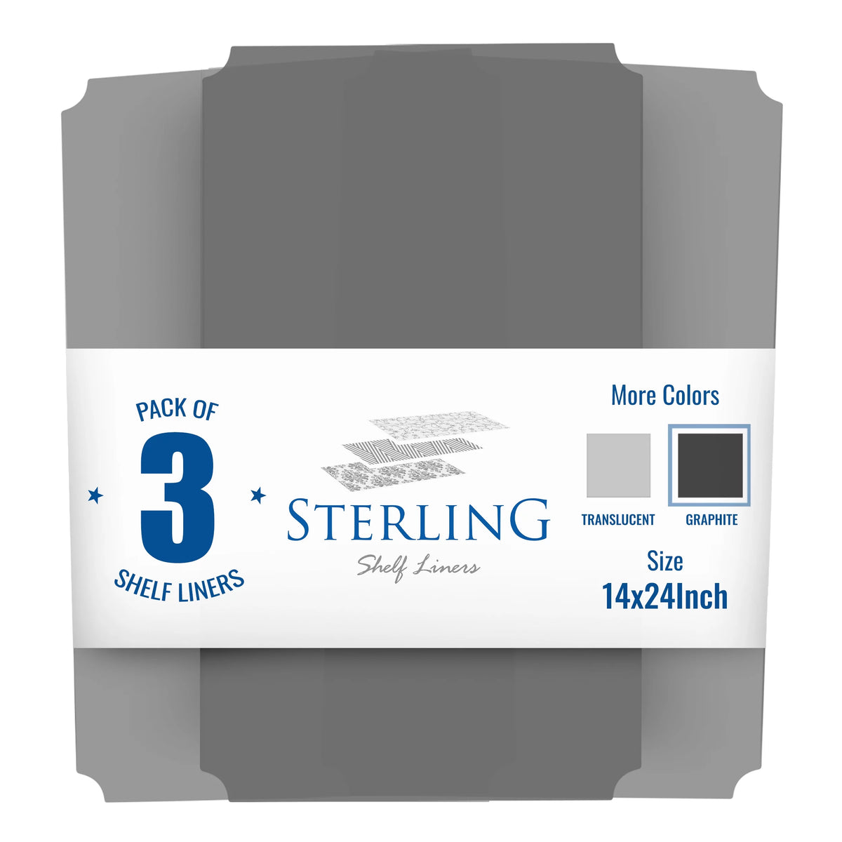 Set of 3 Graphite Shelf Liners B44789