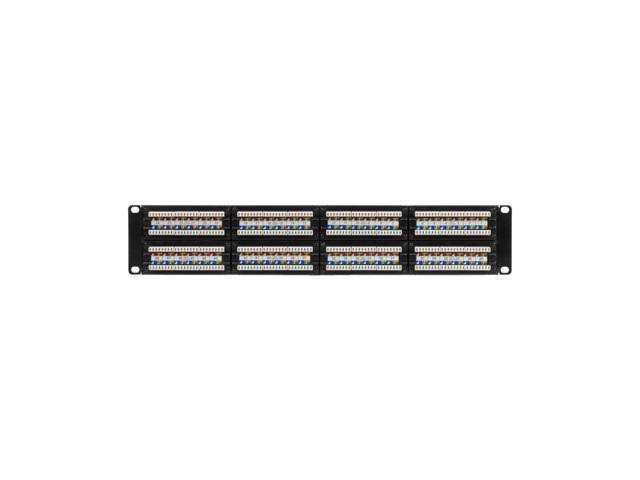 48-Port Cat6 UTP Unshielded Patch Panel 2U Black L696583