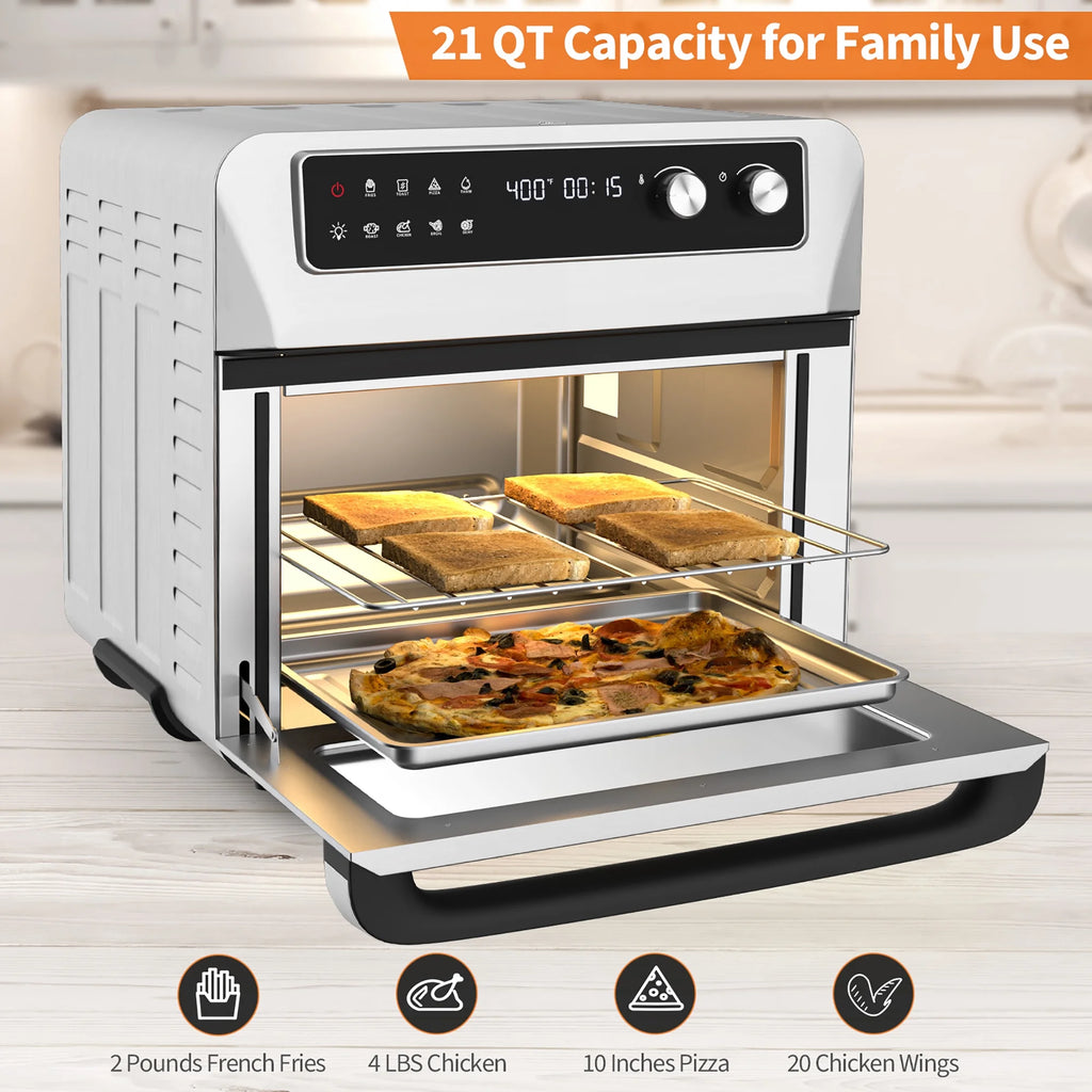 21QT Convection Air Fryer Toaster Oven 8-in-1 J62198