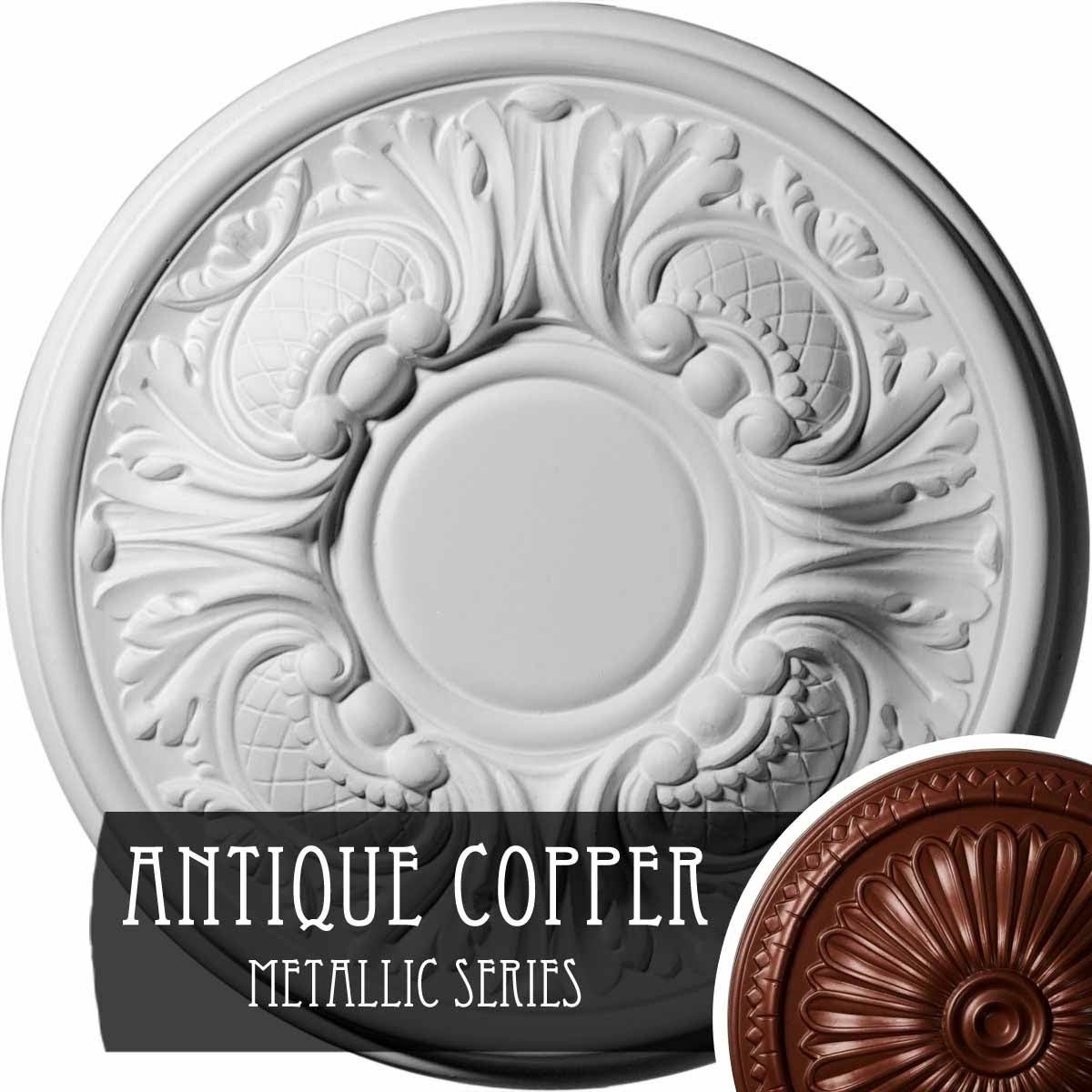 Hand-Painted Flash Blue Ceiling Medallion T11881