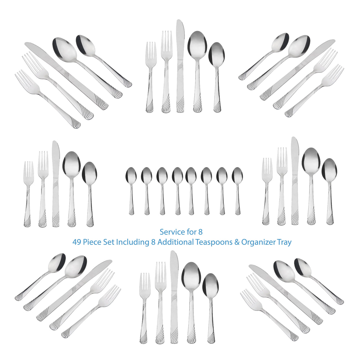 49 Piece Stainless Steel Flatware Set I68968