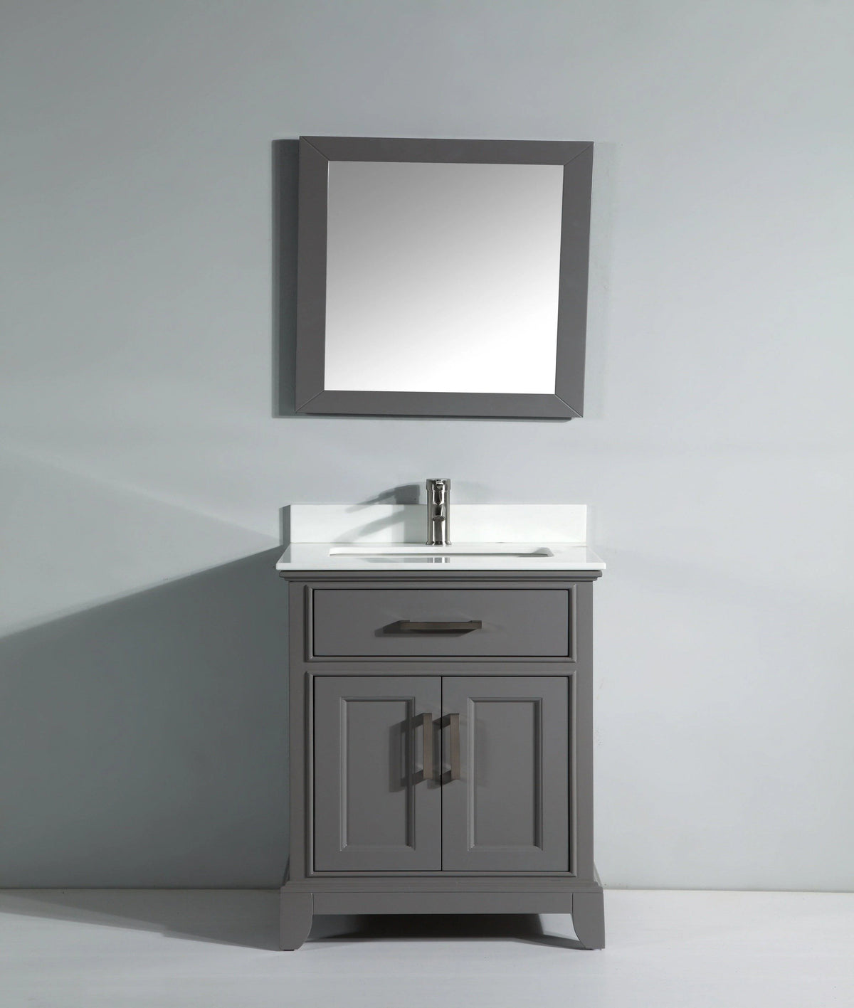 30 in. Single Sink Vanity & Mirror Grey Q601