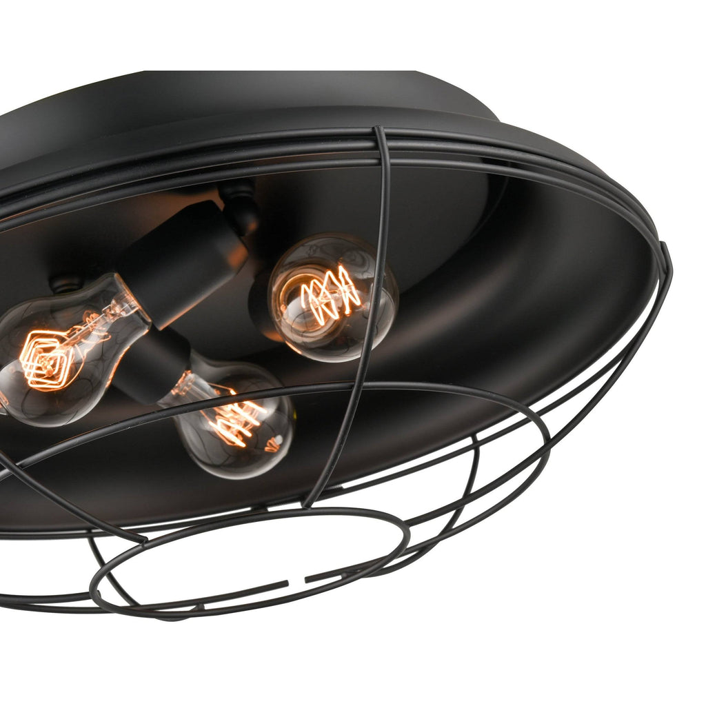 Matte Black 3 Light Flush Mount Lighting K8246