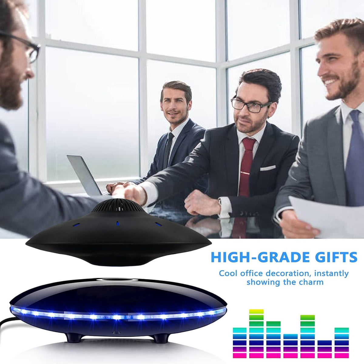 Magnetic Levitating Bluetooth Speaker with LED Lights Base Q68849