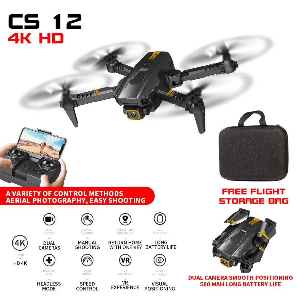 4K HD Dual Camera FPV Foldable Quadcopter with 3 Battery V192766