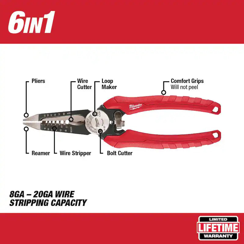 7.75 in. Combination Wire Strippers Pliers W586904
