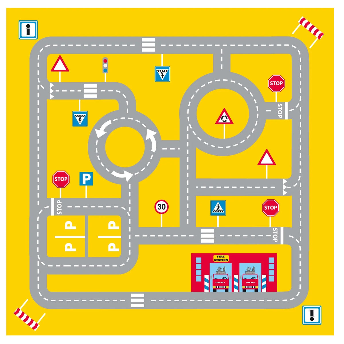 Nylon Firestation Tent with Street Map Playmat O430