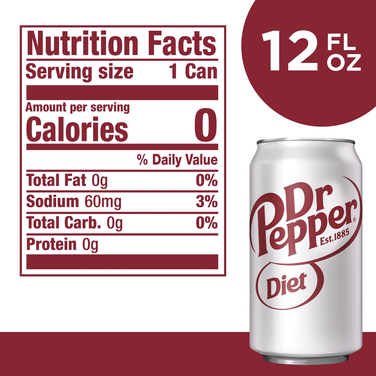 12 Pack Cans Diet Dr Pepper Soda Pop W470532