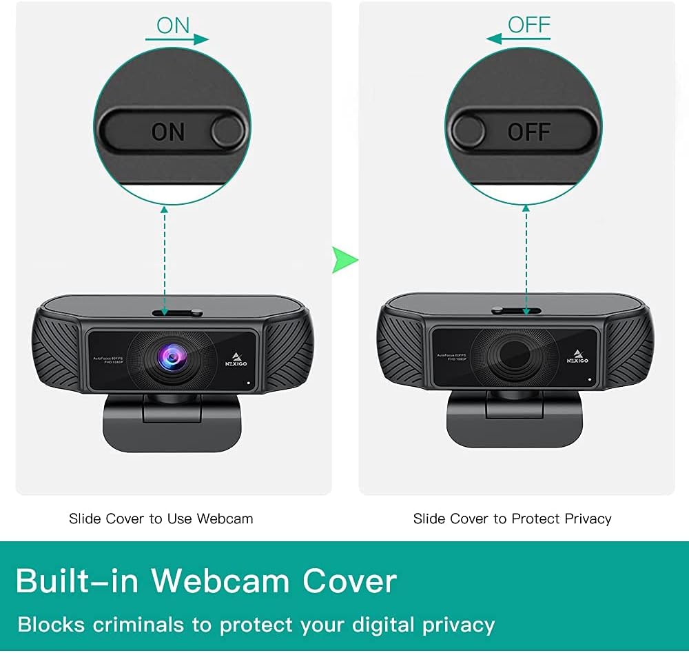1080P AutoFocus USB Webcam with Microphone and Privacy Cover R86858