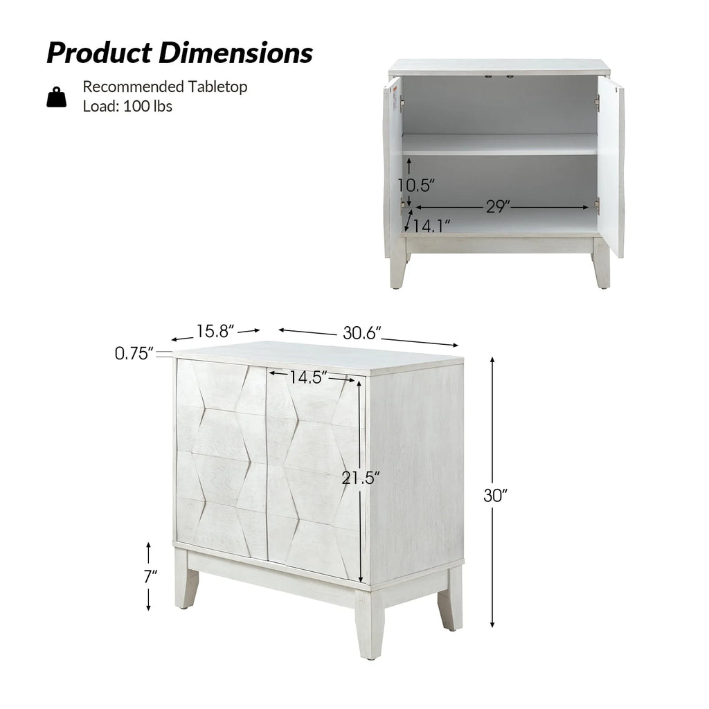 45'' 3 Door Wooden Sideboard Buffet S592077