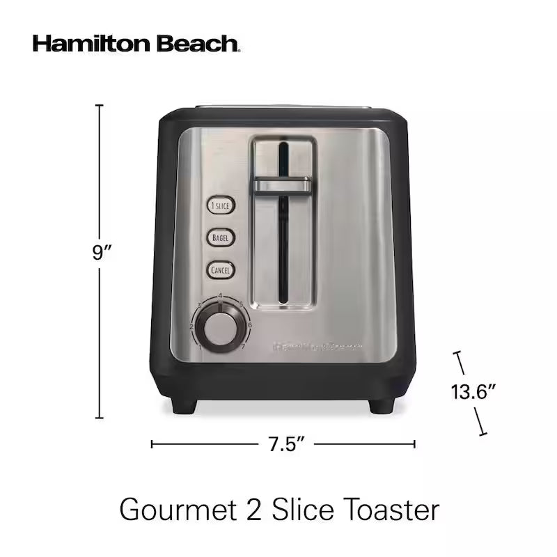 900-Watts 2-Slice Black Wide Slot Toaster M389