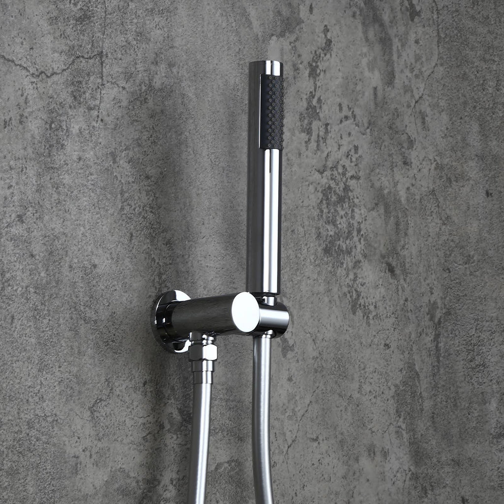 Chrome Wall Mounted Rain Shower Faucet Set with Hand Shower D40601